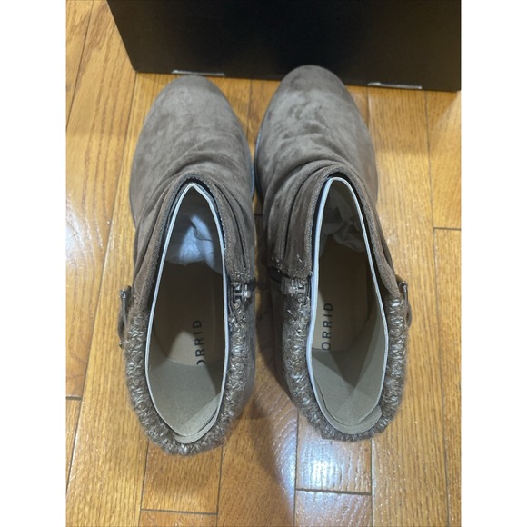 Torrid Buckle Boot Size 10.5 Taupe Ankle‎ Bootie Zip Up Winter - Picture 5 of 9